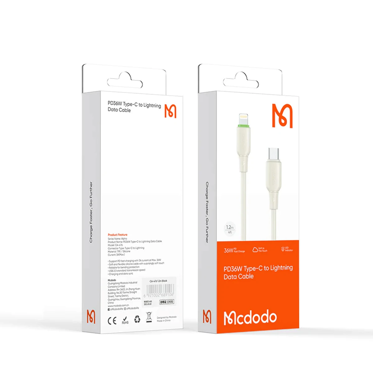 کابل تبدیل USB به USB-C مک دودو 100 وات مدل CA-4751