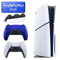 پلی استیشن 5 اسلیم ( PS5 Slim ) دیسک خور ریجن اروپا 2016 + دسته آبی + استند شارژ