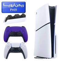 پلی استیشن 5 اسلیم ( PS5 Slim ) دیسک خور ریجن اروپا 2016 + دسته بنفش + استند شارژ