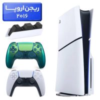پلی استیشن 5 اسلیم ( PS5 Slim ) دیسک خور ریجن اروپا 2016 + دسته سبز + استند شارژ